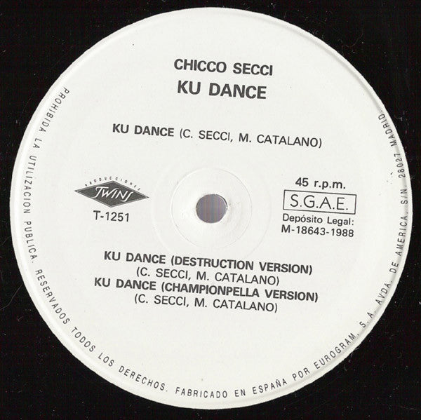 Chicco Secci : Ku Dance (12")