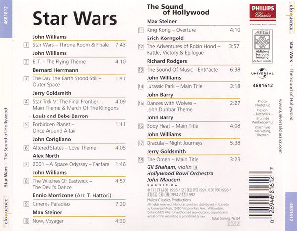 John Mauceri, Hollywood Bowl Orchestra : Star Wars: The Sound Of Hollywood (CD, Album, Multichannel, Sur)