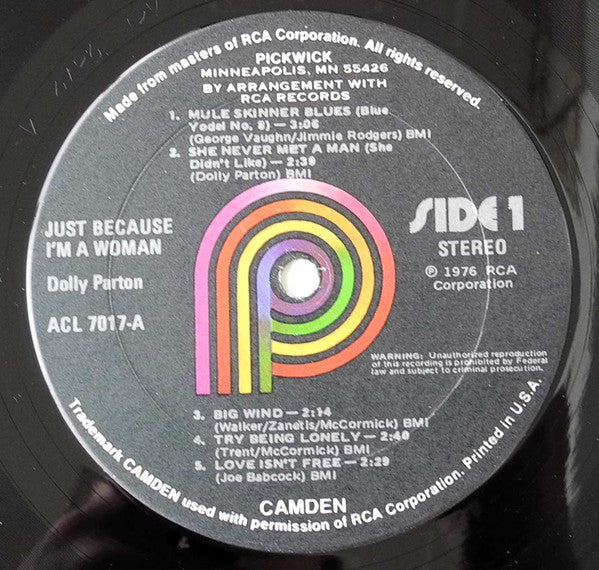 Dolly Parton : Just Because I'm A Woman (LP, Comp)