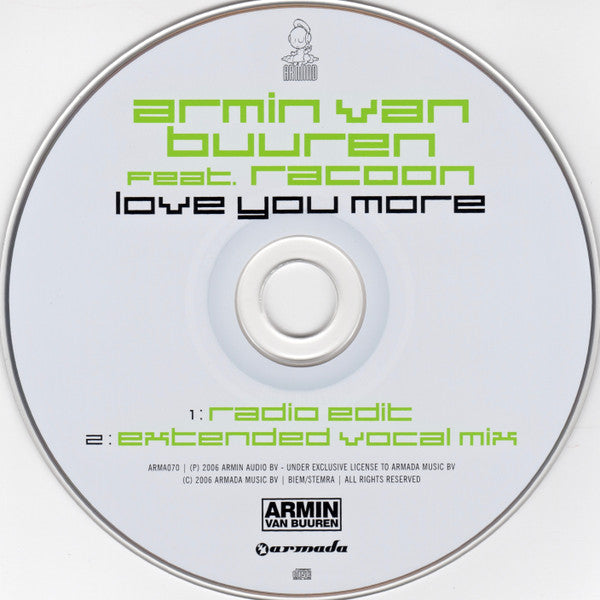 Armin van Buuren Feat. Racoon (4) : Love You More (CD, Single)