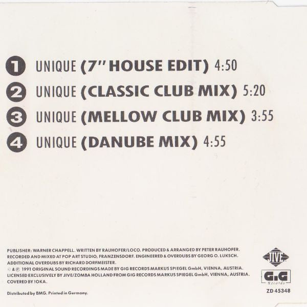 Danube Dance Feat. Kim Cooper : Unique (CD, Maxi)