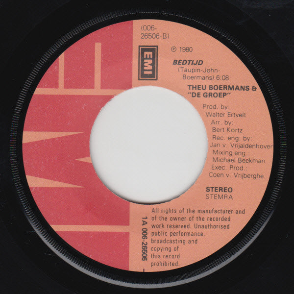 Theu Boermans & "De Groep" : Asphalt Gigolo / Bedtijd (7", Single)