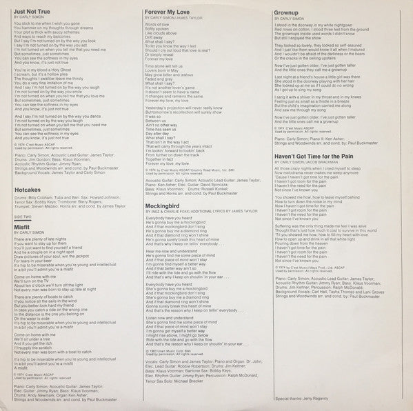Carly Simon : Hotcakes (LP, Album, RE, Gat)