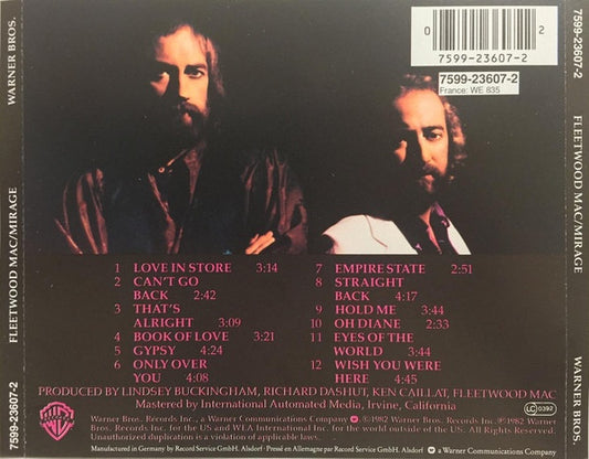 Fleetwood Mac : Mirage (CD, Album, RP)