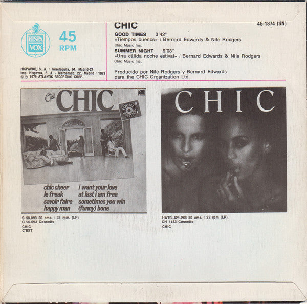 Chic : Good Times (7", Single)