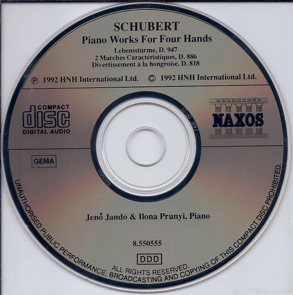 Franz Schubert - Jenö Jandó, Ilona Prunyi : Piano Works For Four Hands (CD, Album)