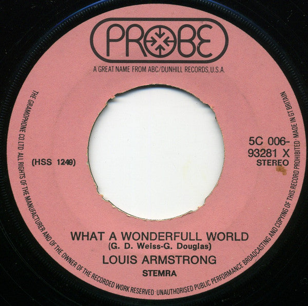 Louis Armstrong : What A Wonderful World / Cabaret (7", Single)