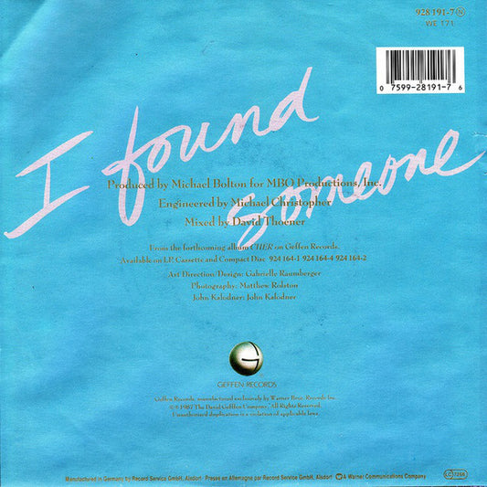 Cher : I Found Someone (7", Single)