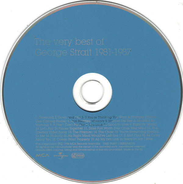 George Strait : The Very Best Of George Strait - 1981-1987 (CD, Comp, RE)