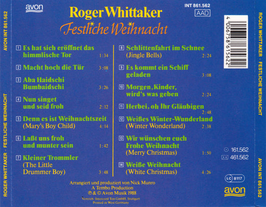 Roger Whittaker : Festliche Weihnacht (CD, Album)