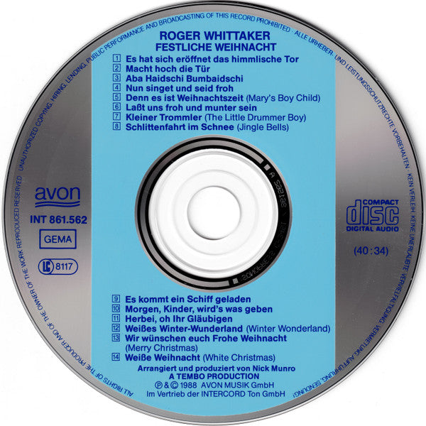 Roger Whittaker : Festliche Weihnacht (CD, Album)