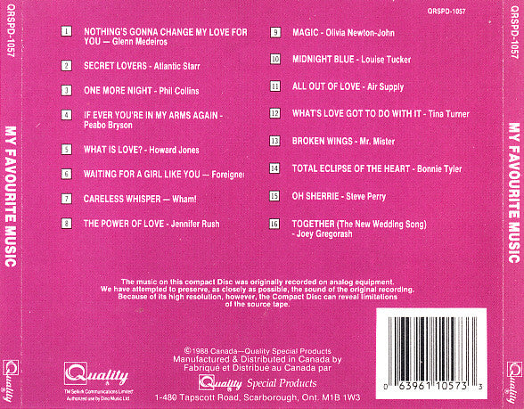 Various : My Favourite Music (CD, Comp)