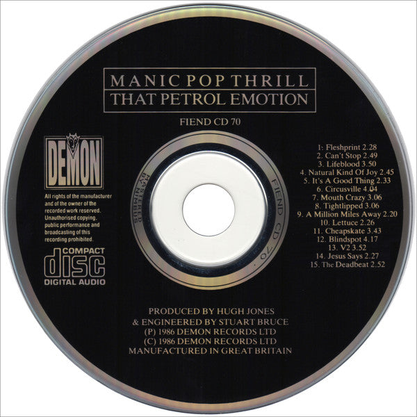 That Petrol Emotion : Manic Pop Thrill (CD, Album)