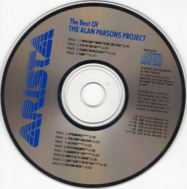 The Alan Parsons Project : The Best Of The Alan Parsons Project (CD, Comp, RE, RM, Den)
