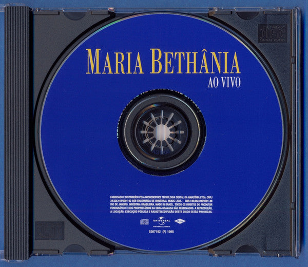 Maria Bethânia : Ao Vivo (CD, Album, RM, RP, AG)