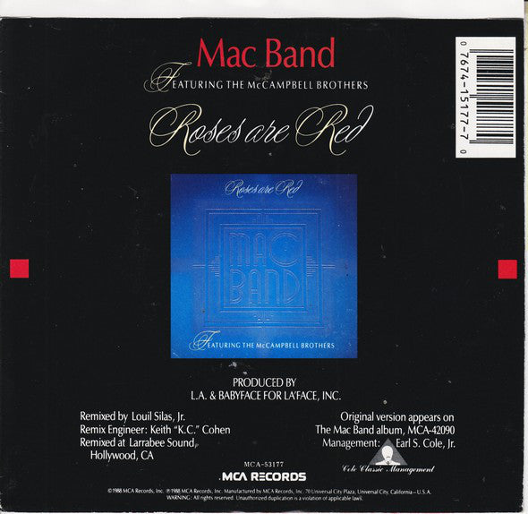 Mac Band Featuring The McCampbell Brothers : Roses Are Red (7", Single)