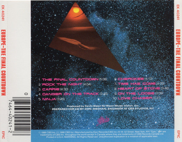 Europe (2) : The Final Countdown (CD, Album, Whi)