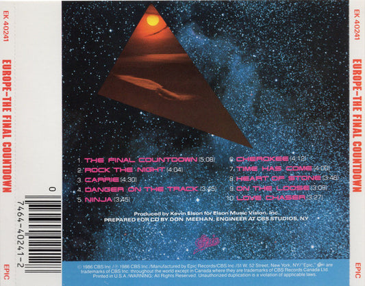 Europe (2) : The Final Countdown (CD, Album, Whi)