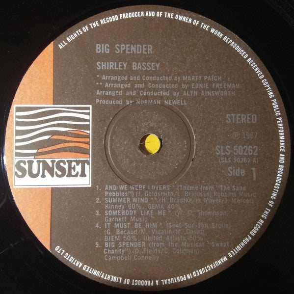 Shirley Bassey : Big Spender (LP, Album, RE)