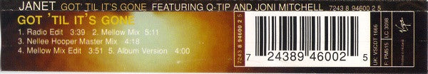 Janet Jackson Featuring Q-Tip And Joni Mitchell : Got 'Til It's Gone (CD, Single, Yel)