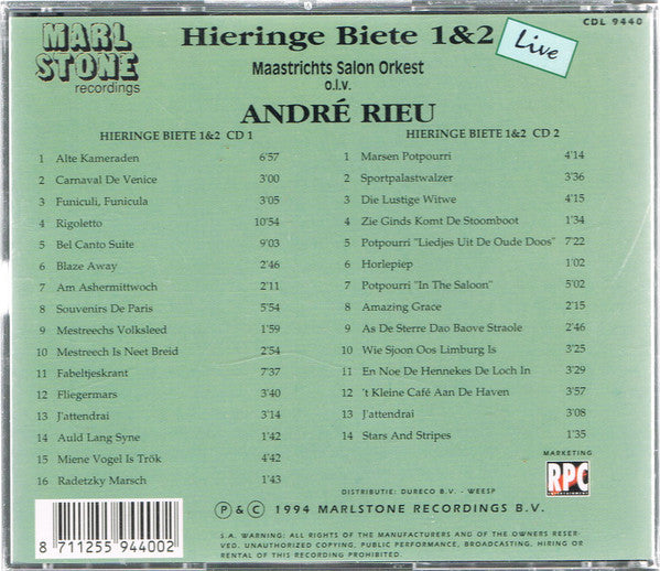 Maastrichts Salon Orkest o.l.v. André Rieu : Hieringe Biete 1&2 (2xCD, Comp)