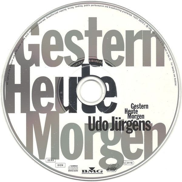 Udo Jürgens : Gestern - Heute - Morgen (CD, Album)
