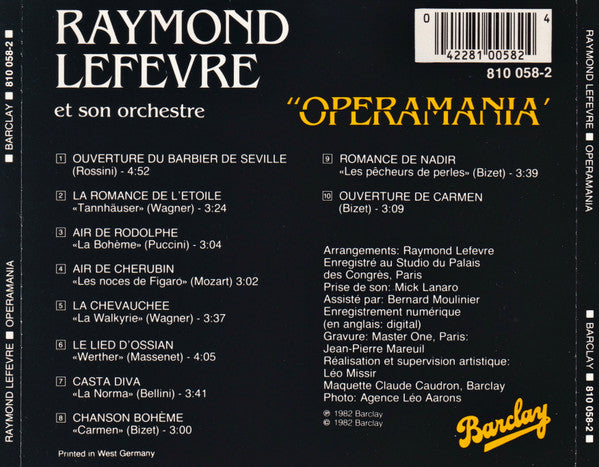 Raymond Lefèvre Et Son Grand Orchestre : Operamania (CD, Album)
