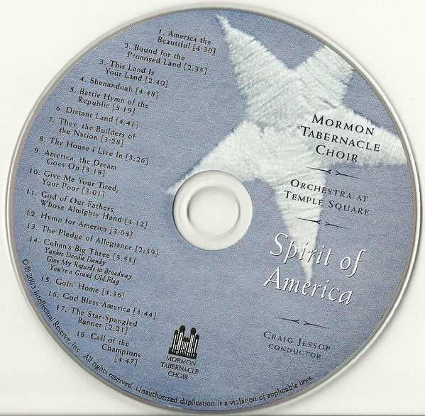 Mormon Tabernacle Choir, Orchestra At Temple Square, Craig Jessop : Spirit Of America (CD, Album)