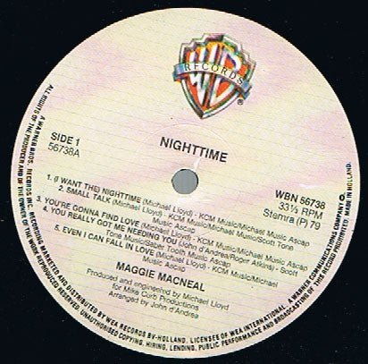 Maggie MacNeal : Night Time (LP, Album)