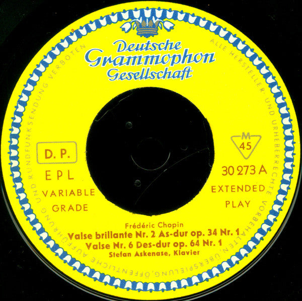Frédéric Chopin - Stefan Askenase : 4 Walzer (7", EP, Mono)