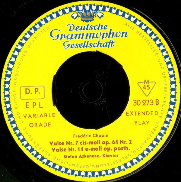 Frédéric Chopin - Stefan Askenase : 4 Walzer (7", EP, Mono)