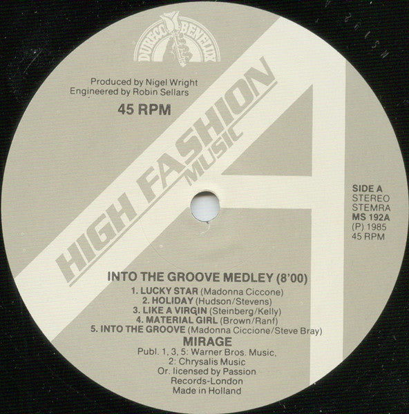 Mirage (12) : Into The Groove Medley - The Madonna Hits (12")