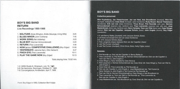 Boy's Big Band : Return Live Recordings 1965-1966 (CD, Album)