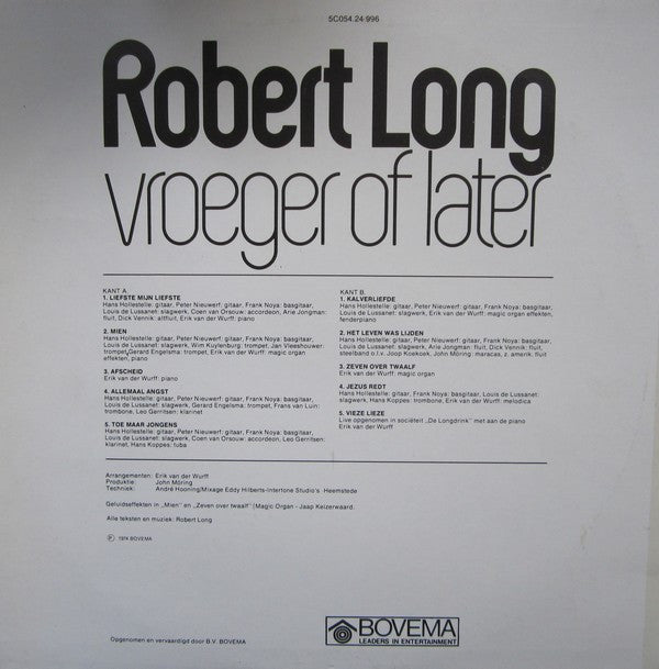 Robert Long : Vroeger Of Later (LP, Album, Red)