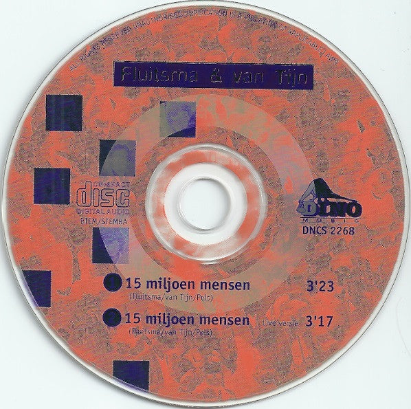 Fluitsma & van Tijn : 15 Miljoen Mensen (CD, Single)