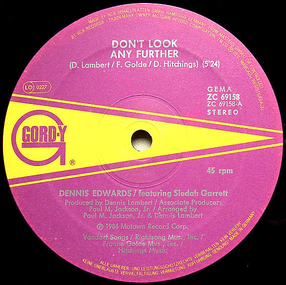 Dennis Edwards : Don't Look Any Further (12", Maxi)