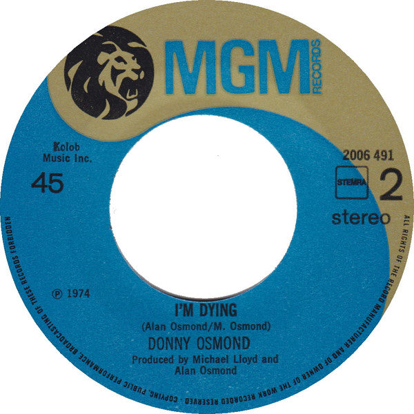 Donny Osmond : I Have A Dream (7", Single)