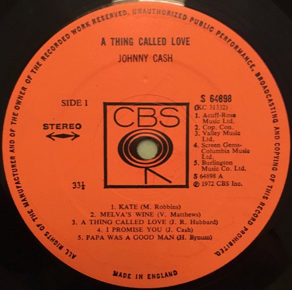 Johnny Cash : A Thing Called Love (LP, Album)