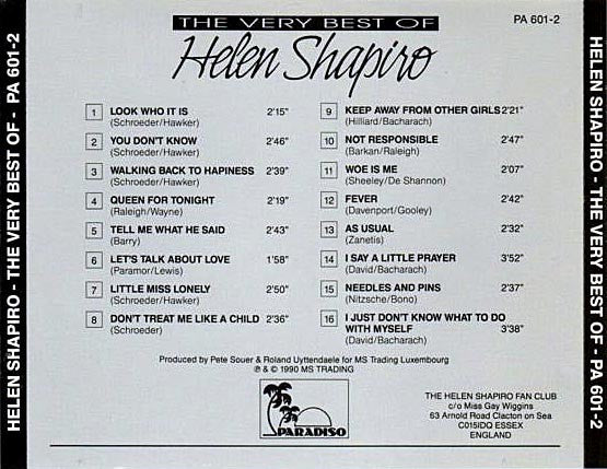 Helen Shapiro : The Very Best Of Helen Shapiro (CD, Comp, RM)