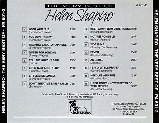 Helen Shapiro : The Very Best Of Helen Shapiro (CD, Comp, RM)