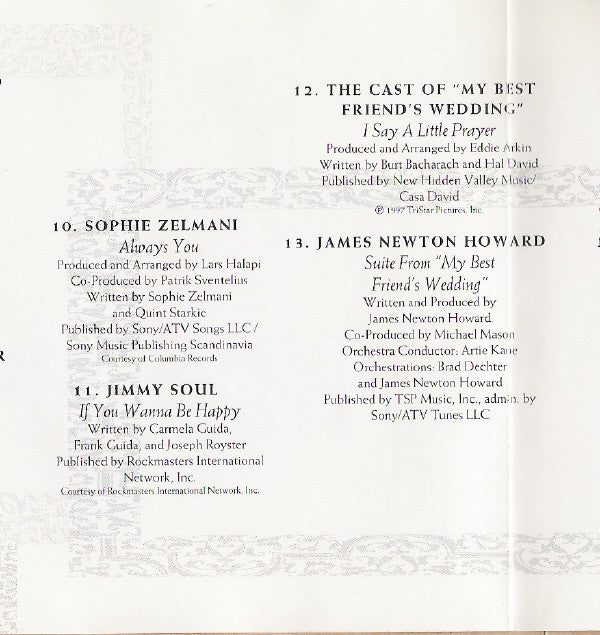Various : My Best Friend's Wedding (Music From The Motion Picture) (CD, Comp)