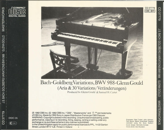 Johann Sebastian Bach, Glenn Gould : The Goldberg Variations (CD, Album)