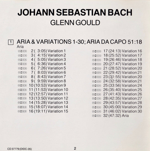 Johann Sebastian Bach, Glenn Gould : The Goldberg Variations (CD, Album)