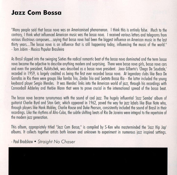 Various : Jazz Com Bossa (CD, Comp)