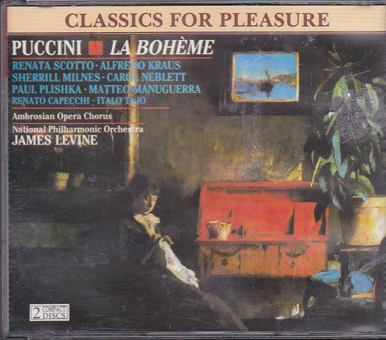 Giacomo Puccini - Renata Scotto, Alfredo Kraus, Sherrill Milnes, Carol Neblett, Matteo Manuguerra, Paul Plishka, Renato Capecchi, Italo Tajo, The Ambrosian Opera Chorus, National Philharmonic Orchestra, James Levine (2) : La Bohème (2xCD + Box)