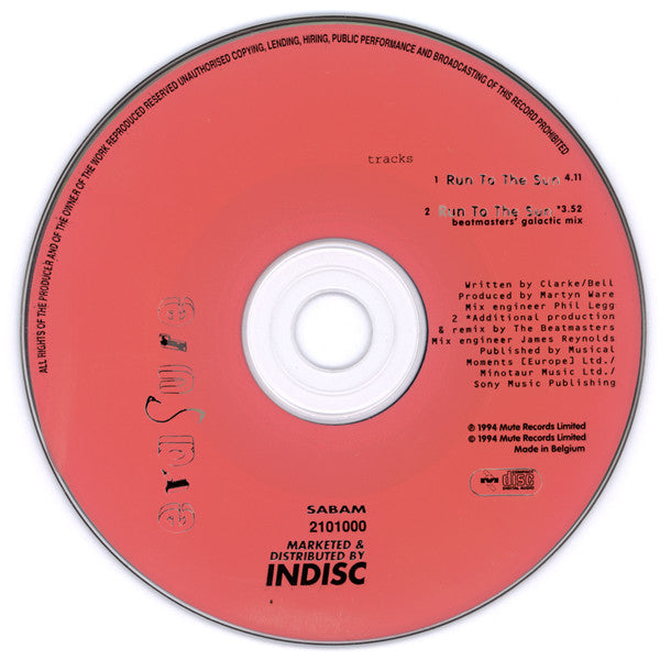 Erasure : Run To The Sun (CD, Single, Car)