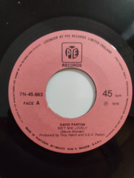 David Parton : Isn't She Lovely (7", Single)