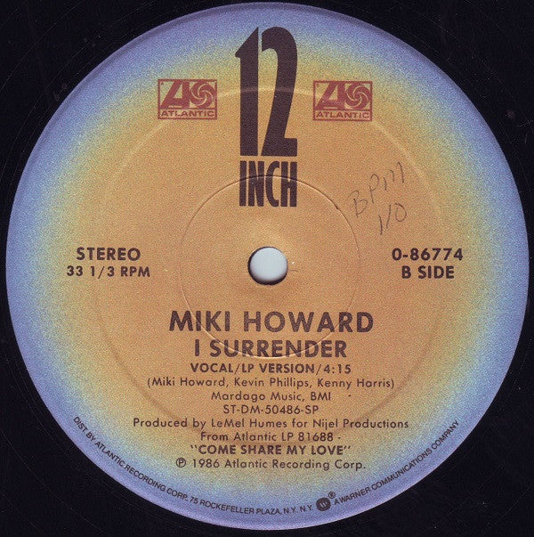 Miki Howard : Come Share My Love (12", Single, Com)