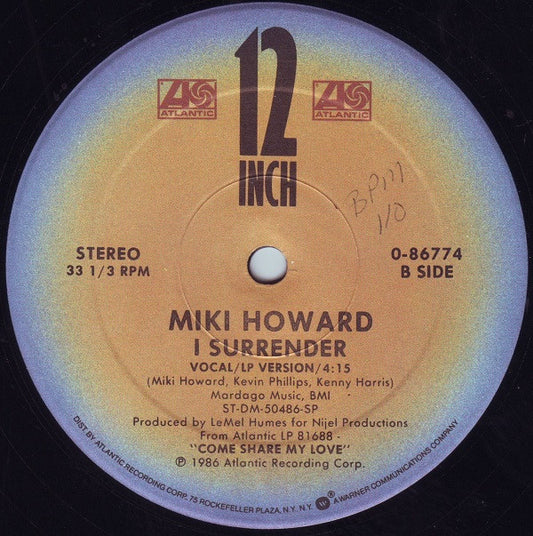 Miki Howard : Come Share My Love (12", Single, Com)