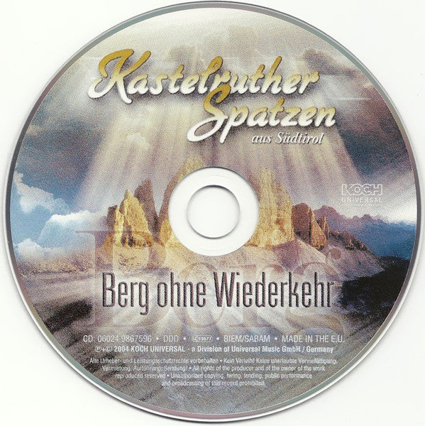 Kastelruther Spatzen : Berg Ohne Wiederkehr (CD, Album)